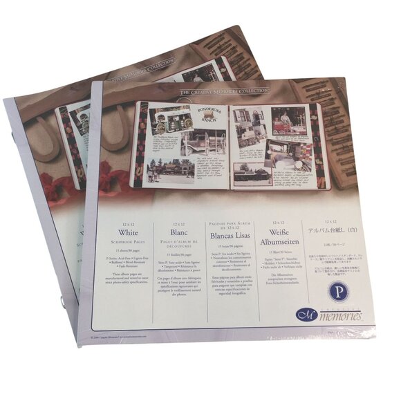 Creative Memories Other - Creative Memories 12x12 White Scrapbook Pages P-Series 2 Pack 15 Pages Each New